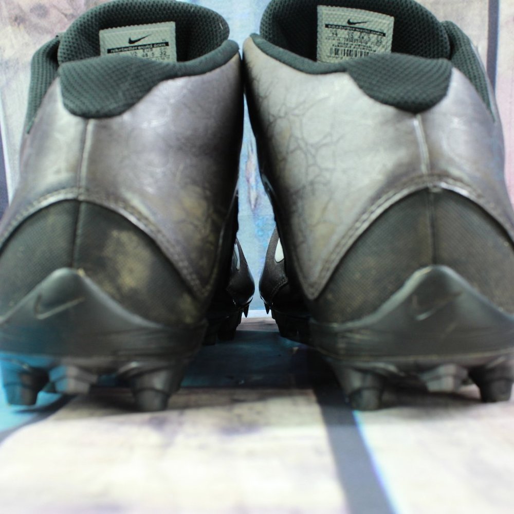 Nike Alpha Strike 2 Gray Black Leather Lace-up Football Cleats Size 14 - Picture 8 of 9